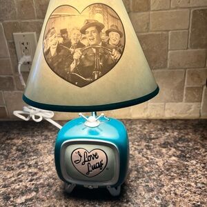 Retro Blue TV Lamp with 'I Love Lucy' Design